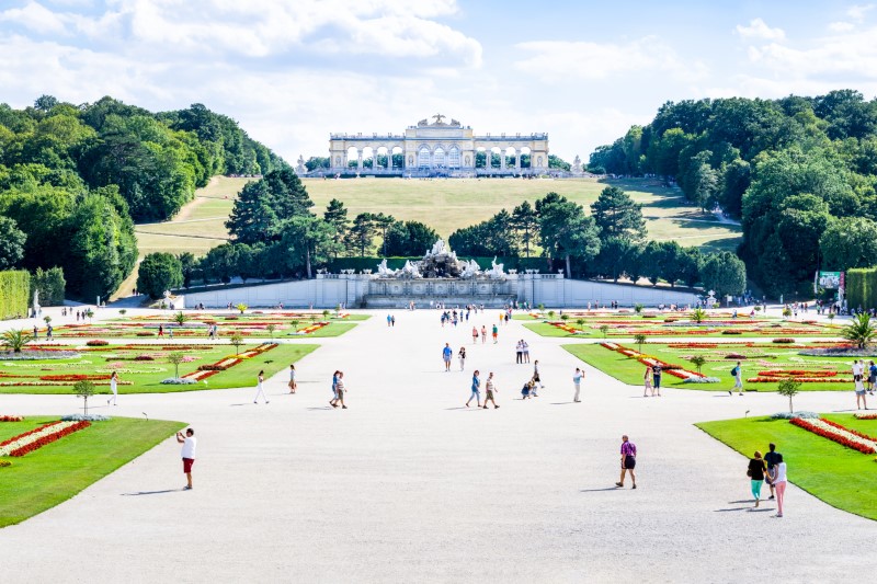 Park in palača Schoenbrunn na Dunaju, Avstriji